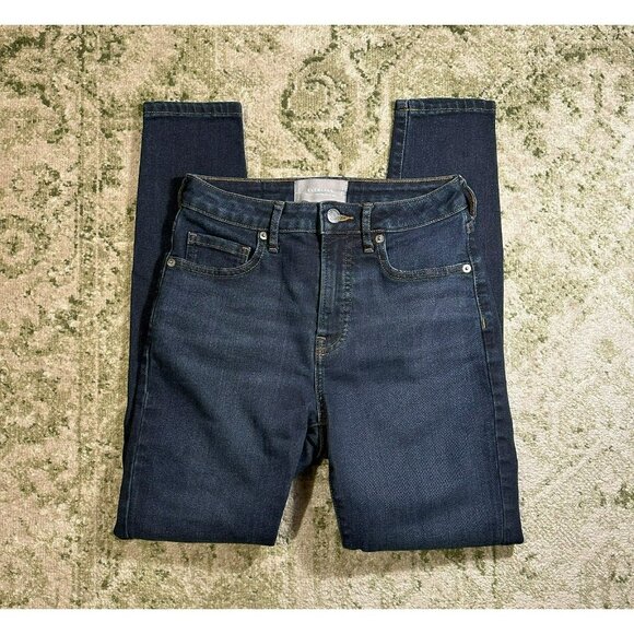 Everlane Curvy High Rise Skinny Jean Dark Wash Size 25 Regular - Picture 5 of 10